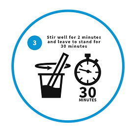 stir well for 2 minutes and leave for 30 minutes