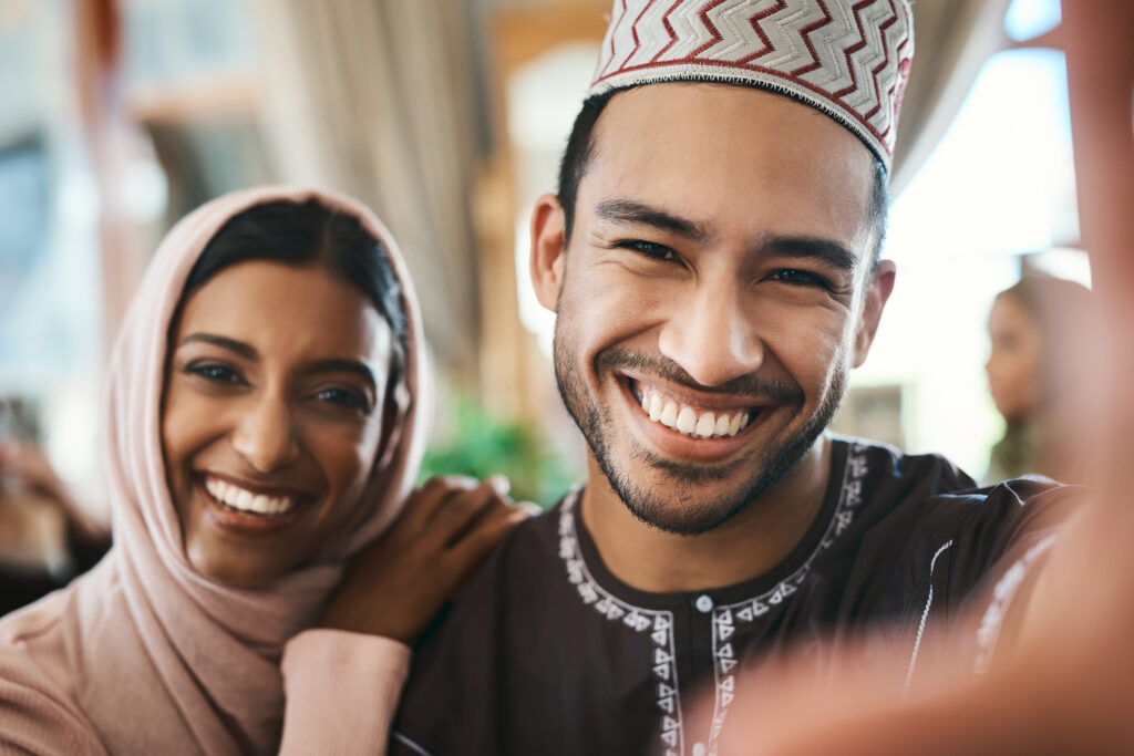 My wife is greatest strength. Shot of a young muslim couple taking selfies together