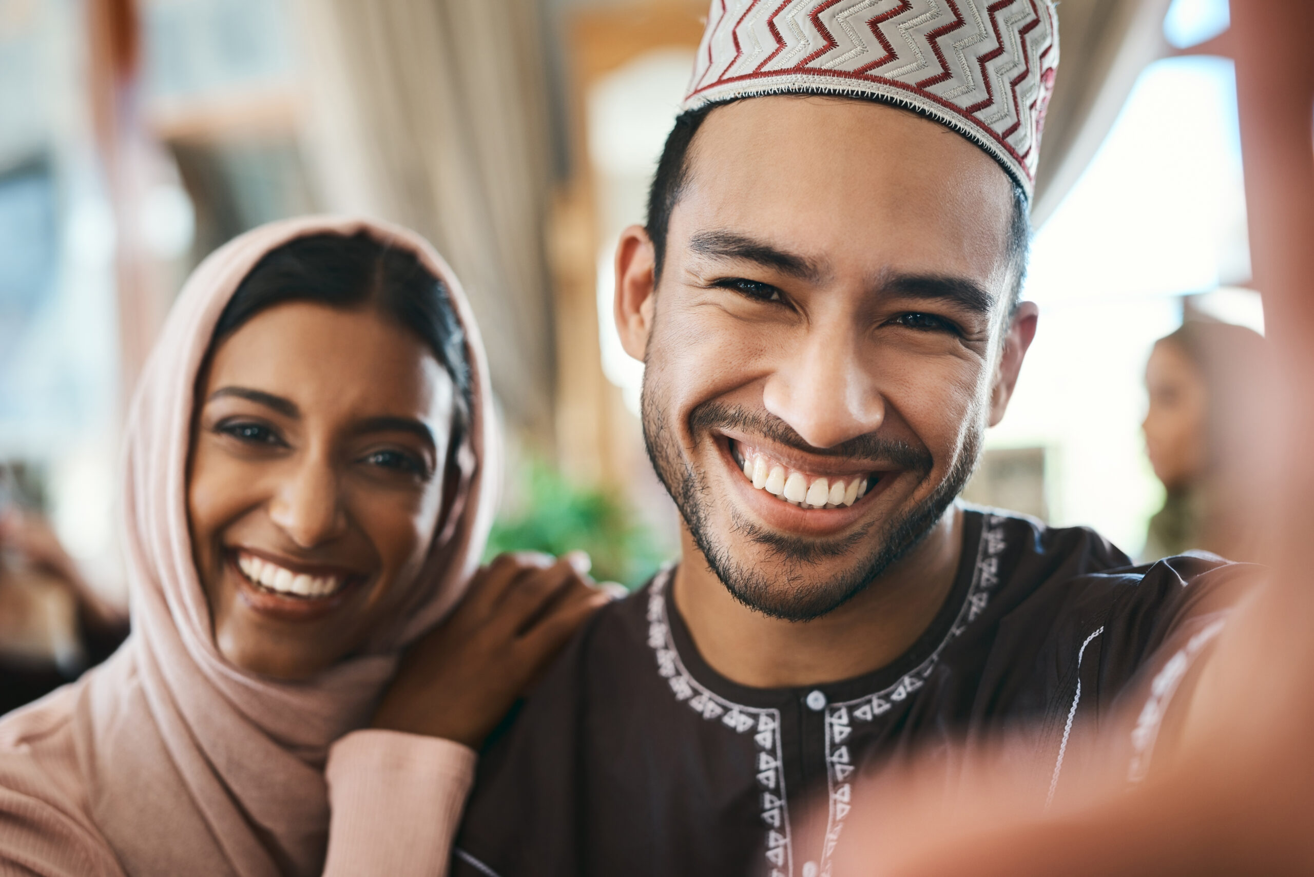 My wife is greatest strength. Shot of a young muslim couple taking selfies together